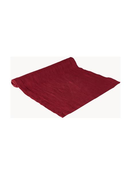 Lněný stolní běhoun Pembroke, 100 % len, Červená, Š 40 cm, D 150 cm