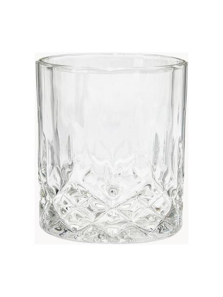 Bicchiere con struttura rilievo in cristallo George 4 pz, Vetro, Trasparente, Ø 8 x Alt. 10 cm, 310 ml