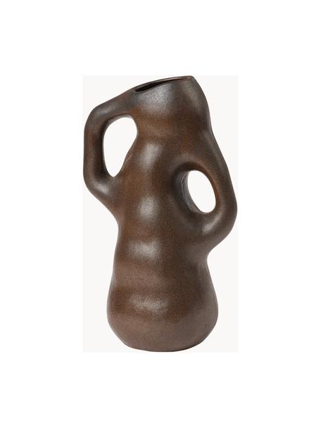 Vase fait main Isolde, haut. 35 cm, Grès, émaillé, Brun foncé, mat, larg. 21 x haut. 35 cm