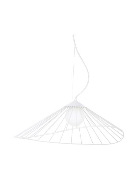 Design hanglamp Silvan in wit, Lampenkap: glas, Baldakijn: metaal, Wit, B 59 x H 20 cm