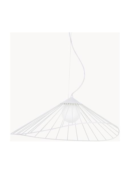 Design Pendelleuchte Silvan, Lampenschirm: Glas, Baldachin: Metall, Weiß, B 59 x H 20 cm