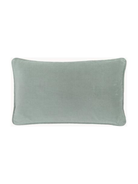 Copricuscino in velluto Dana, 100% velluto di cotone, Verde salvia, Larg. 30 x Lung. 50 cm