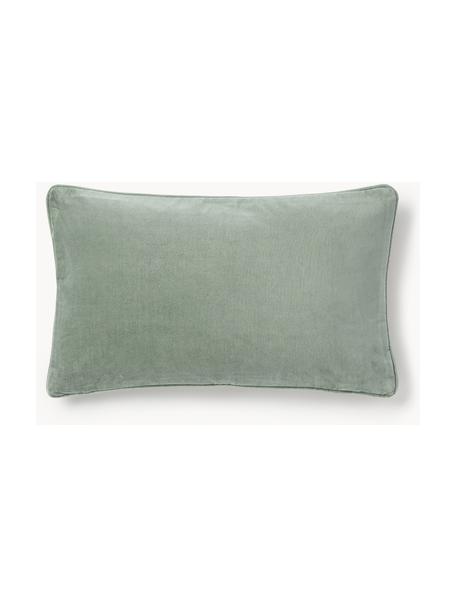 Zamatový poťah na vankúš Dana, 100 % bavlnený zamat, Šalviovozelená, Š 30 x D 50 cm