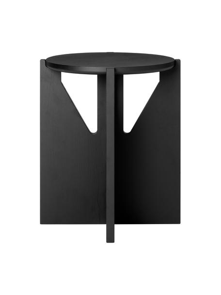 Odkládací stolek z dubového dřeva Future, Lakovaný masivní dub, certifikace FSC®, Černá, Ø 36 cm, V 42 cm