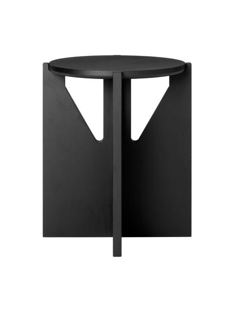 Pomocný stolík z dubového dreva Future, Masívne dubové drevo, lakované, Čierna, Ø 36 x V 42 cm