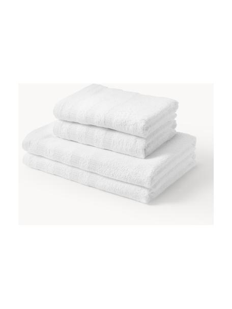 Handdoekenset Camila, set van 3, Wit, Set van 4 (handdoek en badhanddoek)