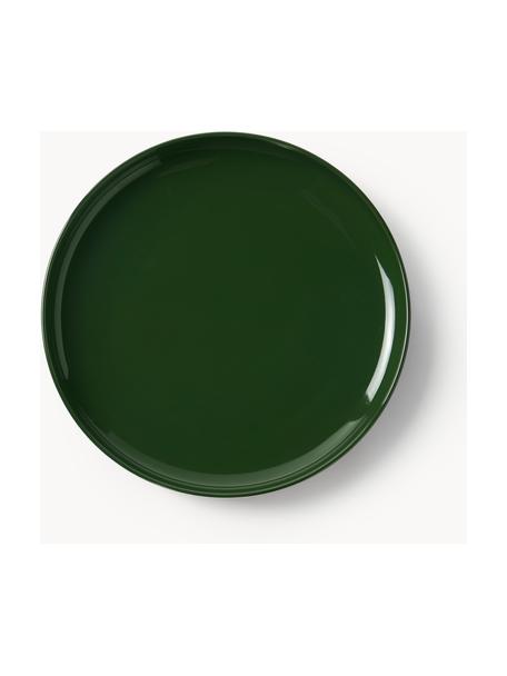 Assiettes plates en porcelaine Nessa, 4 pièces, Porcelaine de haute qualité, émaillé, Vert foncé, haute brillance, Ø 26 cm