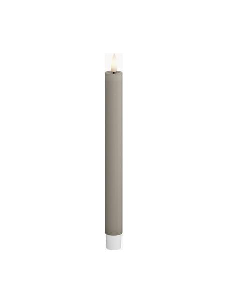 Ručne vyrobené dlhé LED sviečky Real Flame, V 24 cm, 2 ks, Plast, vosk so živicovým povrchom, Hnedosivá, V 24 cm