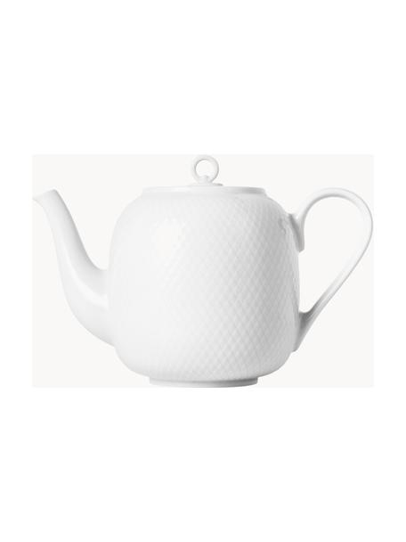 Porcelánová konvice se strukturovaným vzorem Rhombe, 1,9 l, Porcelán, Bílá, 1,9 l