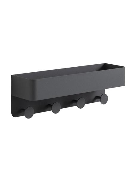 Porte-serviettes en métal Lou, Métal, laqué, Gris foncé, larg. 45 x haut. 15 cm