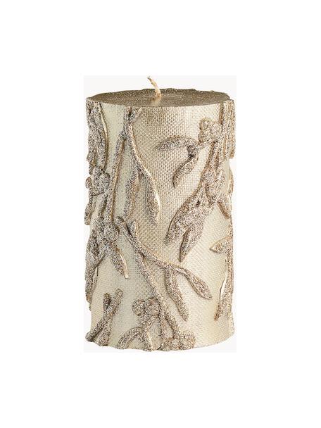 Pilier décoratif Mistle, Cire de paraffine, Doré, Ø 7 x haut. 13 cm