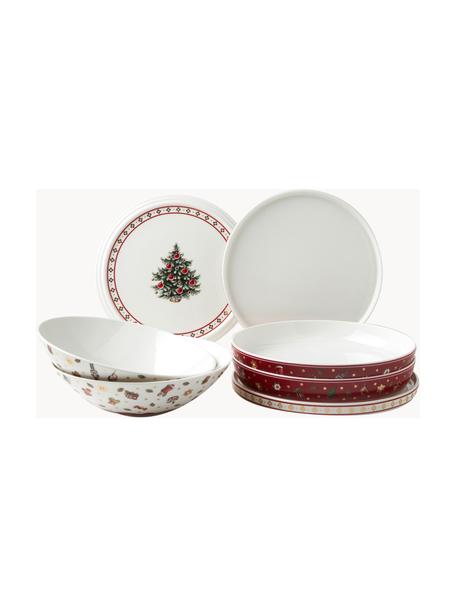 Vajilla Delight La Boule, Porcelana Premium, Rojo y blanco estampado, Set de diferentes tamaños