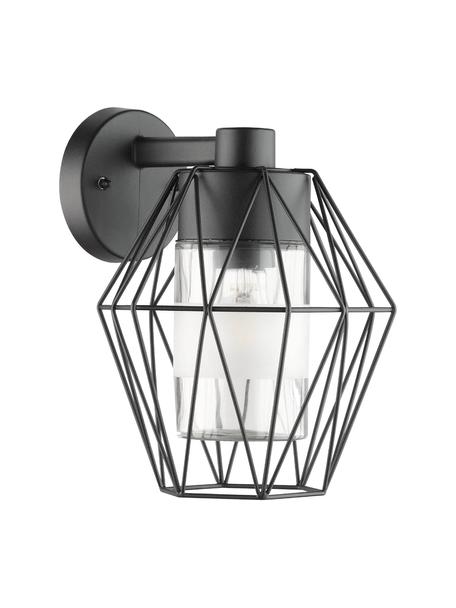 Aplique para exterior Canove, Fijación: aluminio recubierto, Estructura: acero galvanizado, Anclaje: acero galvanizado, Negro, An 23 x Al 29 cm