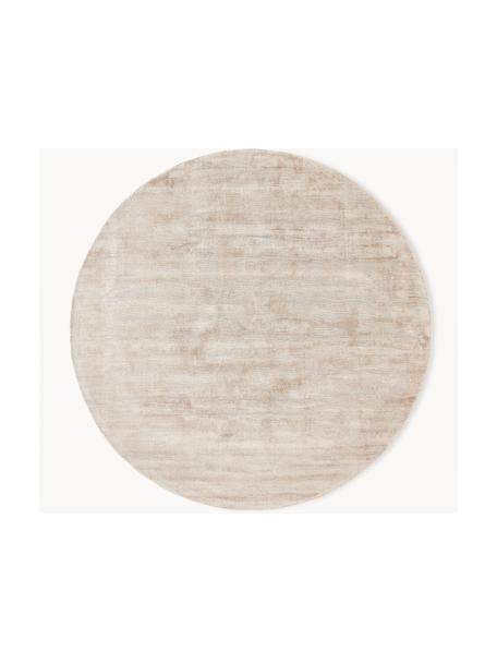 Okrúhly ručne tkaný koberec z viskózy Jane, Svetlobéžová, Ø 200 cm (veľkosť L)