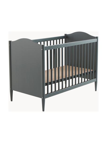 Babybed Cansado van massief hout, 60 x 120 cm, Berken- en dennenhout, saliegroen geverfd, B 60 x H 120 cm