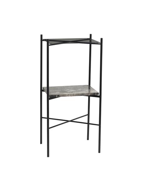 Kovový konzolový stolek s mramorem Niche, Černá, Š 43 cm, V 90 cm