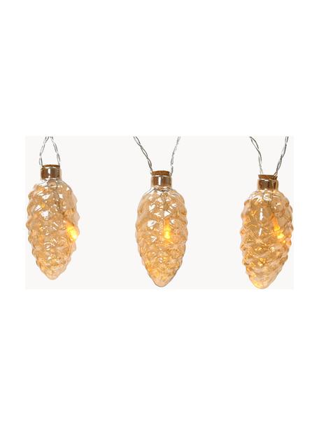Girlanda świetlna LED Cristal, 175 cm i 8 lampionów, Szkło, Odcienie bursztynowego, transparentny, S 4 x L 175 cm