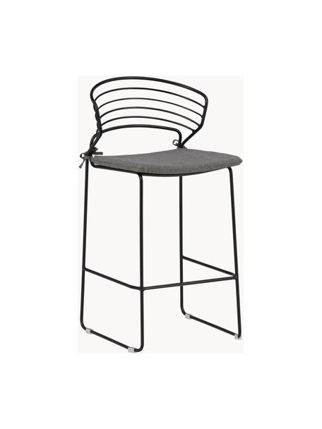 Sgabello da bar in metallo Milano, Nero, grigio, Larg. 47 x Alt. 94 cm