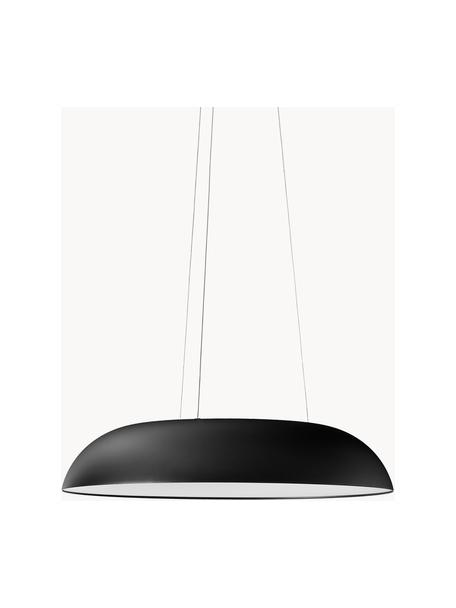 Grote LED hanglamp Maggiolone, dimbaar, Lampenkap: gelakt aluminium, Zwart, Ø 60 x H 12 cm