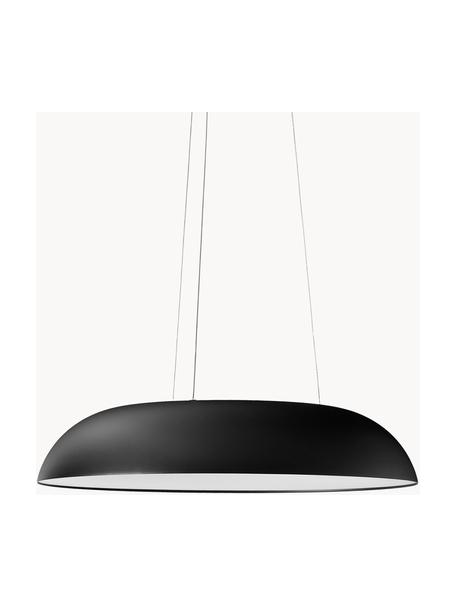 Grote LED hanglamp Maggiolone, dimbaar, Lampenkap: gelakt aluminium, Zwart, Ø 60 x H 12 cm