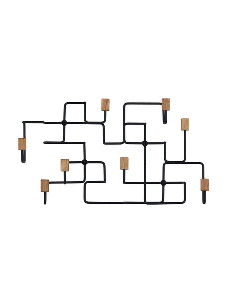 Nástenný vešiak Underground, Dubové drevo, čierna, Š 59 x V 33 cm