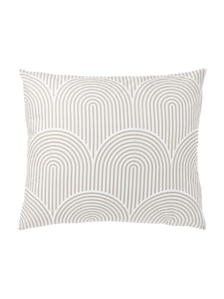 Katoenen kussenhoes Arcs, Weeftechniek: renforcé Draaddichtheid 1, Beige, wit, B 60 x L 70 cm