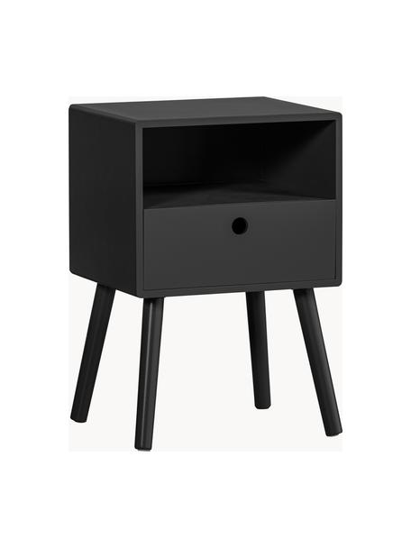 Table de chevet Ozzy, MDF, Noir, larg. 36 x prof. 53 cm