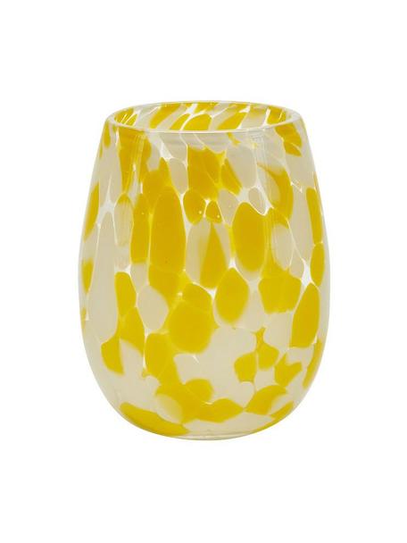 Bicchiere Dots 6 pz, Vetro, Giallo, bianco, Ø 10 x Alt. 21 cm, 400 ml