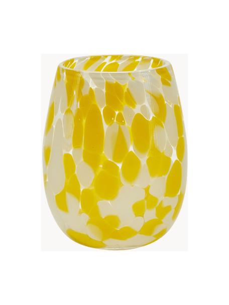 Verres à eau Dots, 6 pièces, Verre, Jaune, blanc, Ø 10 x haut. 21 cm, 400 ml