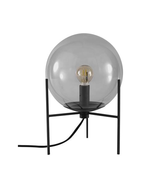 Lampada da tavolo piccola in vetro Alton, Paralume: vetro, Struttura: metallo rivestito, Nero, grigio, trasparente, Ø 20 x Alt. 29 cm