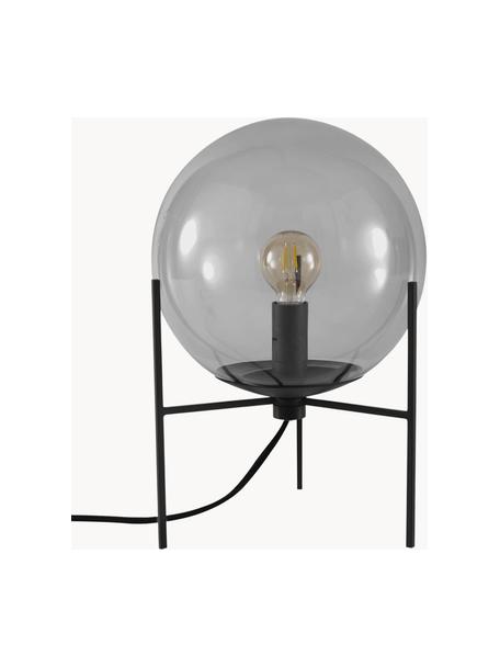 Petite lampe à poser boule en verre Alton, Noir, gris, Ø 20 x haut. 29 cm