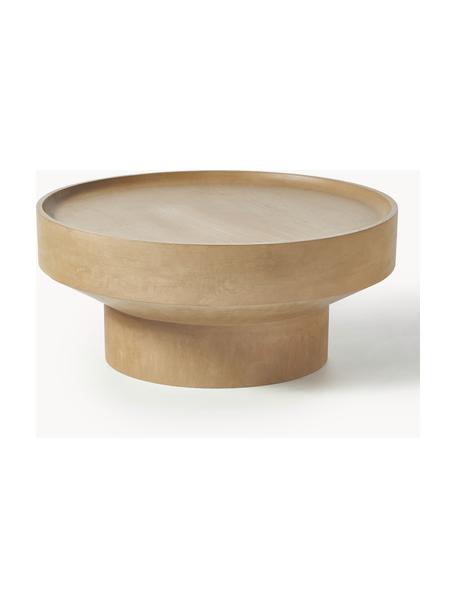Table basse ronde en bois de manguier Benno, Manguier massif, laqué, Bois de manguier clair laqué, Ø 80 cm