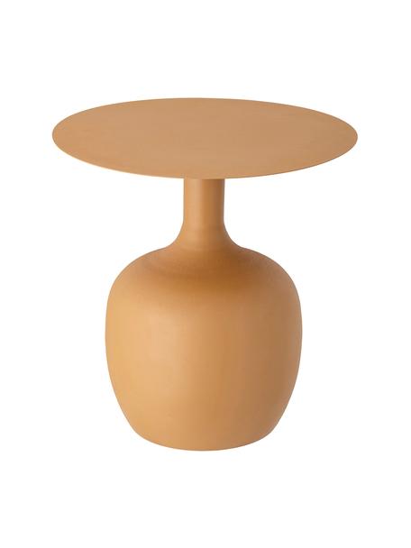 Tavolino rotondo arancione Ayah, Metallo rivestito, Giallo senape, Ø 46 x Alt. 46 cm