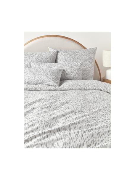 Housse de couette en coton imprimé Vilho, Gris clair, larg. 140 x long. 200 cm