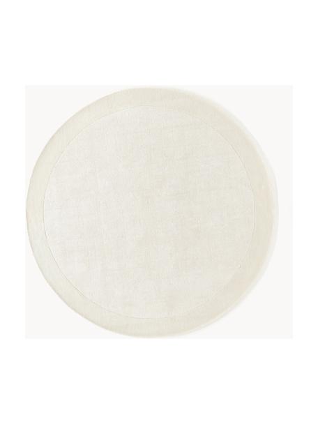 Runder Kurzflor-Teppich Kari, 100 % Polyester, GRS-zertifiziert, Cremeweiß, Ø 200 cm (Größe L)
