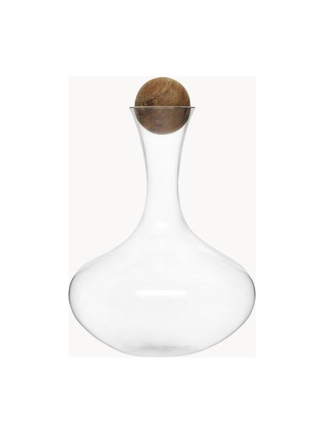 Decanter in vetro soffiato con tappo in legno Eden, 2 L, Trasparente, legno scuro, 2 L