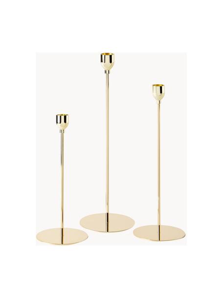 Set di 3 candelabri Malte, Metallo rivestito, Dorato, Set in varie misure