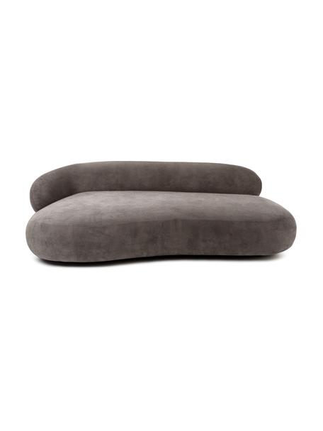 Sofa w kształcie nerki Alba (3-osobowa), Tapicerka: 97% poliester, 3% nylon D, Stelaż: lite drewno świerkowe z c, Nogi: tworzywo sztuczne, Szara tkanina, S 235 x G 114 cm, oparcie lewostronne