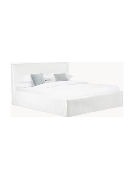 Čalouněná postel s úložným prostorem Feather, Bílá, Š 140 x D 200 cm