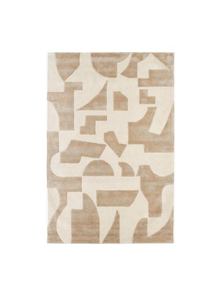 Ručně všívaný vlněný koberec s různou výškou povrchu Corin, Odstíny hnědé, Š 200 cm, D 300 cm (velikost L)