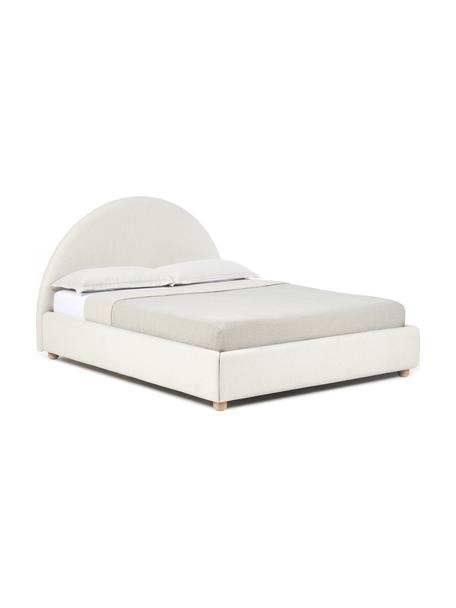 Letto imbottito con contenitore Ebba, Rivestimento: 100% polipropilene Con 23, Piedini: legno di pino massiccio, Tessuto beige, Larg. 160 x Lung. 200 cm