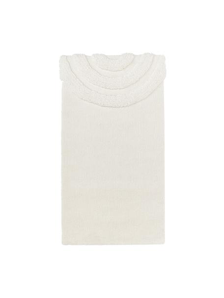 Tapis poils longs moelleux texturé Rubbie, Blanc crème, larg. 80 x long. 150 cm (taille XS)