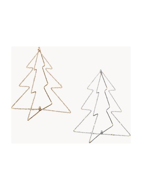 Piezas luminosas LED Maria, 2 uds., a pilas, Metal, Plateado, dorado, An 19 x Al 25 cm