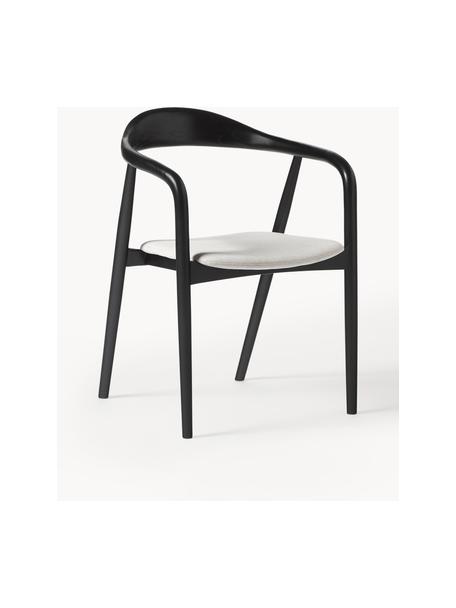 Čalúnená stolička z masívneho dreva Angelina, Krémovobiela, čierna, Š 57 x V 80 cm