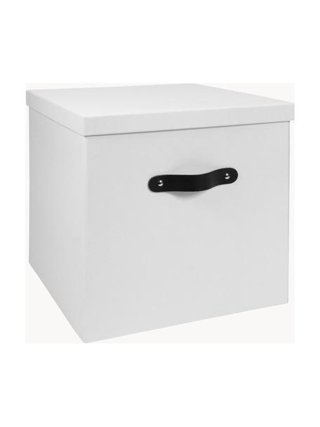 Caja Texas, Caja: cartón laminado, Asa: cuero, Blanco, An 32 x Al 32 cm
