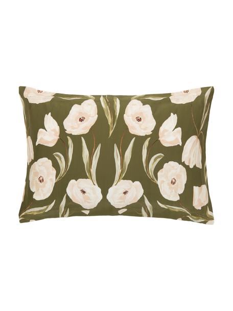 Funda de almohada de satén de algodón ecológico Aimee, diseño Candice Gray, Verde, An 50 x L 70 cm