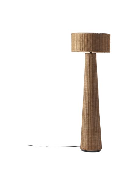Ručně vyrobená designová stojací lampa z ratanu Paolo, Hnědá, Ø 50 cm, V 150 cm