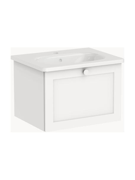 Lavabo con mobiletto Rafaella, larg. 60 cm, Manico: alluminio rivestito, Bianco, Larg. 60 x Alt. 42 cm