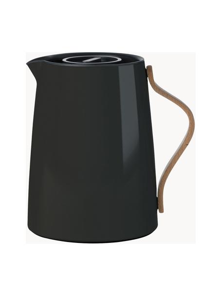 Teezubereiter Emma glänzend, 1 L, Korpus: Edelstahl, Beschichtung: Emaille, Griff: Buchenholz, Schwarz, glänzend, 1 L