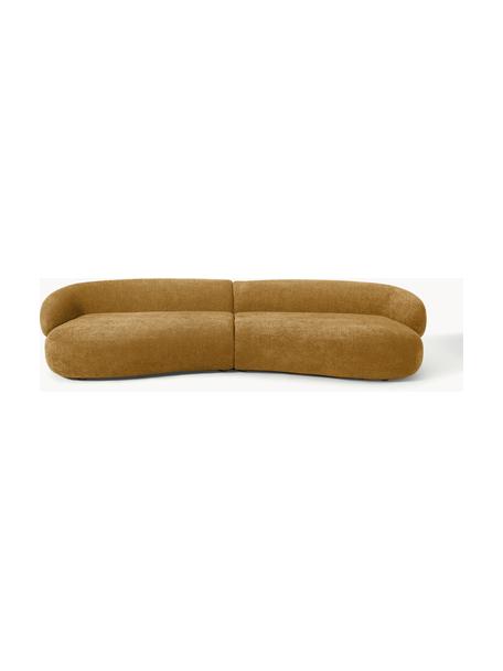 Divano 4 posti in teddy bouclé Alba, Rivestimento: 100% poliestere Il rivest, Struttura: legno massiccio di abete,, Piedini: plastica Questo prodotto , Teddy bouclé ocra, Larg. 326 x Prof. 112 cm